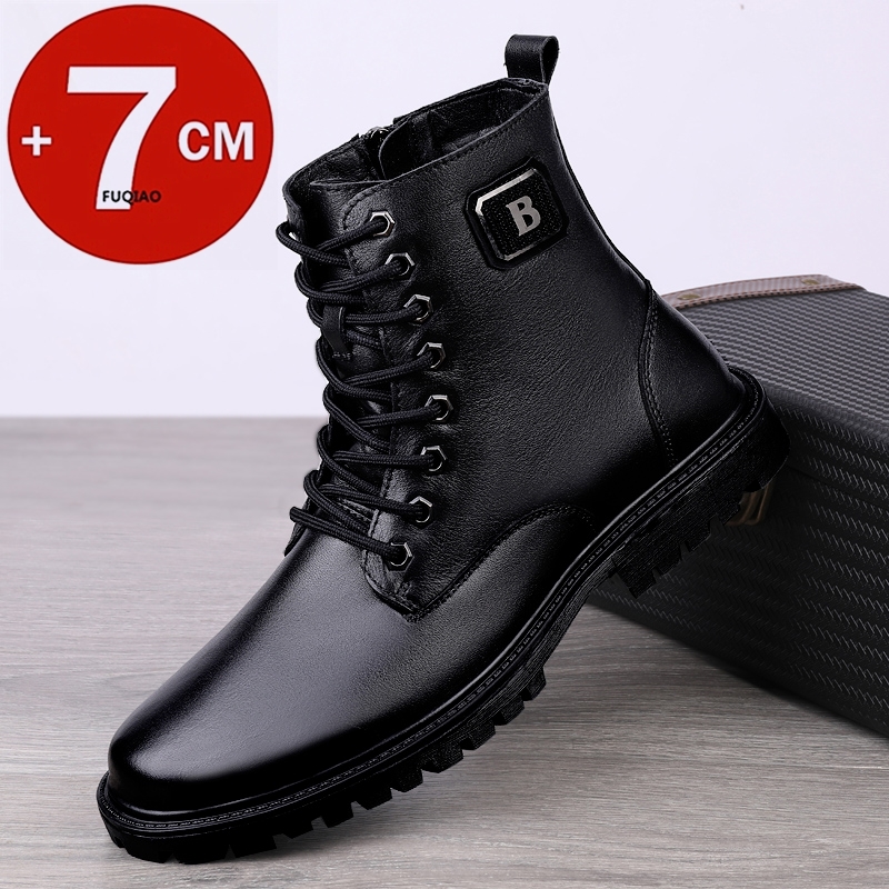 Men'S Accessories Leather - Erkek Hakiki Deri Yükseklik Artırıcı Botlar