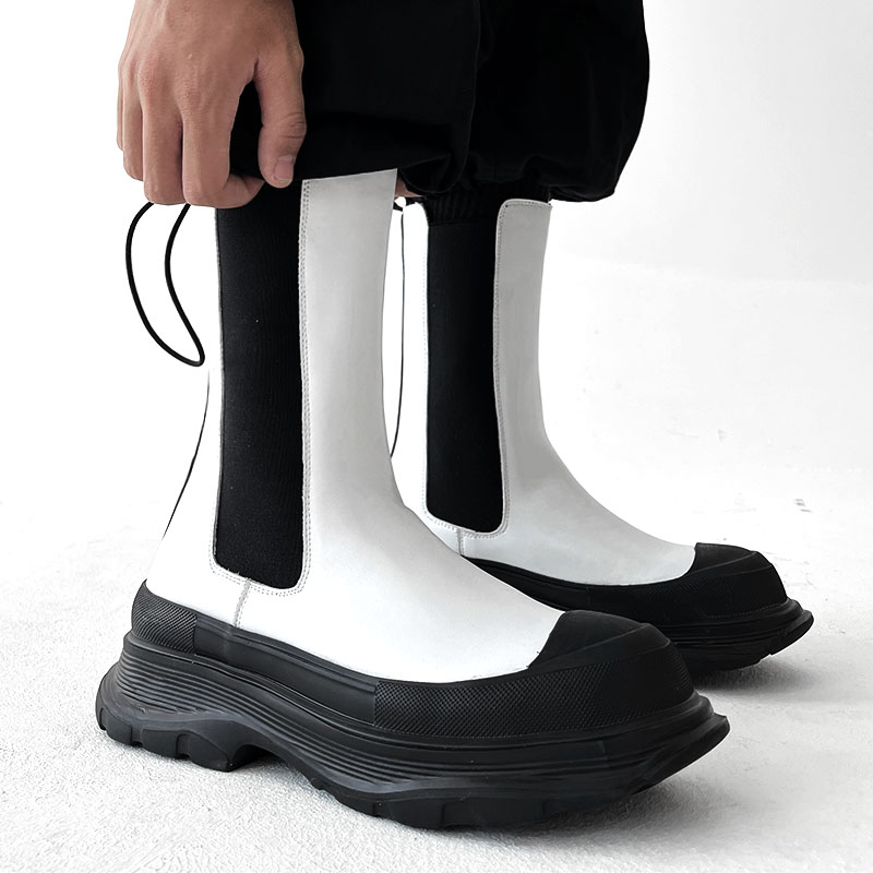 Men'S Accessories Leather - Erkek moda sahne gece kulübü platform