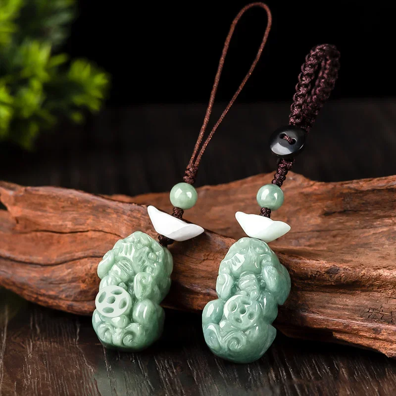Men Accessories Chain - Birmanya Zümrüt Pixiu Yuanbao Telefon Zinciri