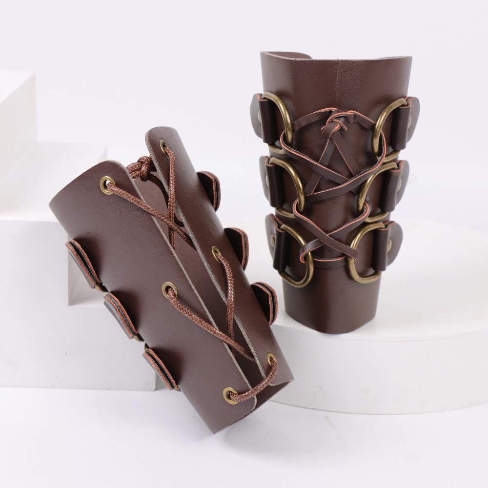 Men'S Accessories Leather - Ortaçağ Okçuluk Deri Uzun Eldiven Steampunk