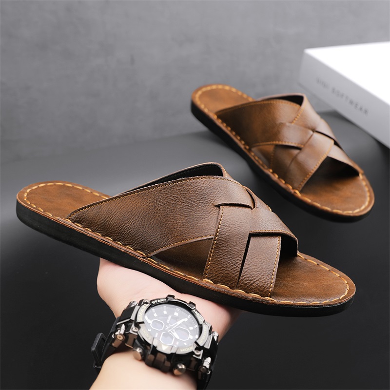 Men'S Accessories Leather - Hakiki Deri Erkek Rahat Sandalet Yaz