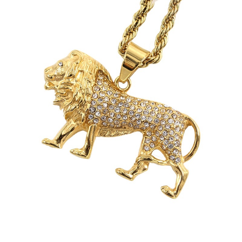 Men Accessories Singapore - Hip-Hop Kristal Kakma Aslan Kolye Kolye