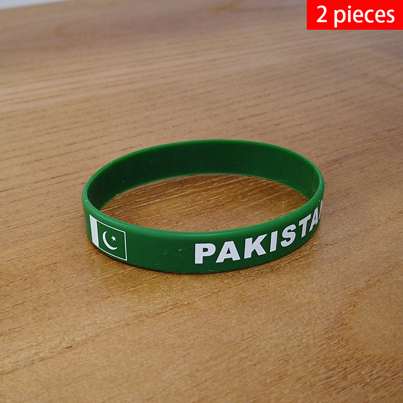 Men Accessories In Pakistan - 2 adet Pakistan ulusal bayrak bilekliği