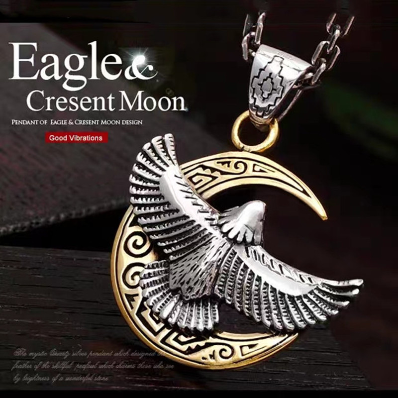 Men Accessories India - Vintage hint tarzı uçan kartal ay