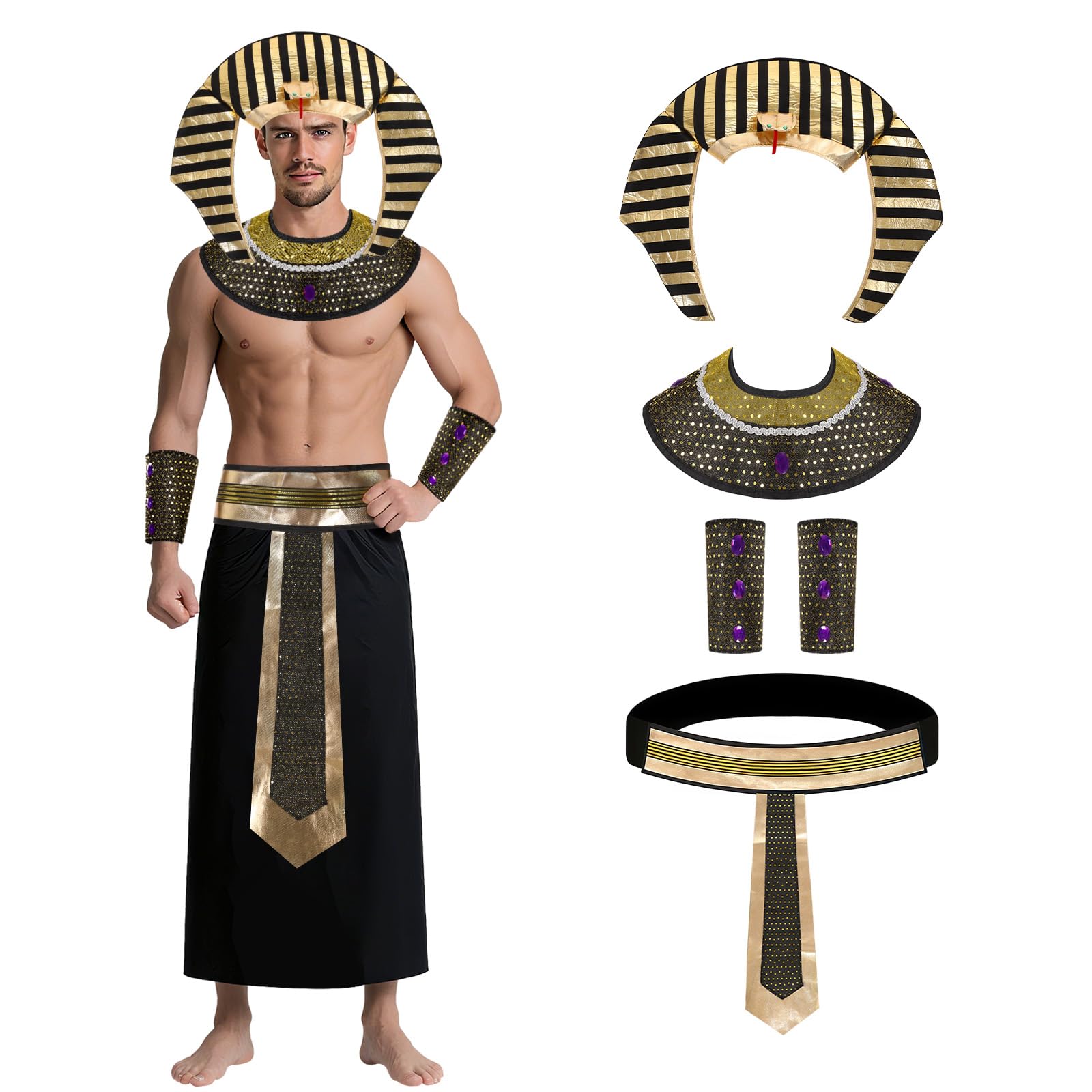 Men Accessories Egypt - Mısır Kleopatra Kostüm Aksesuarları Firavun Başlığı