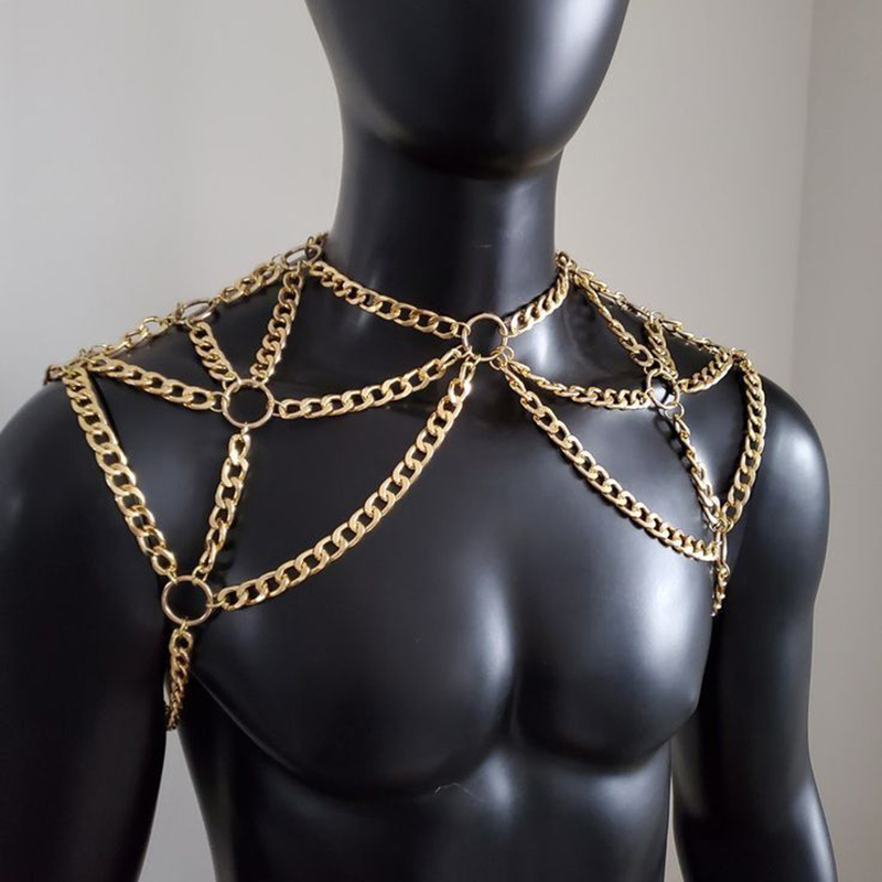 Men Accessories Chain - Punk Erkekler Omuz Vücut Zinciri Geri