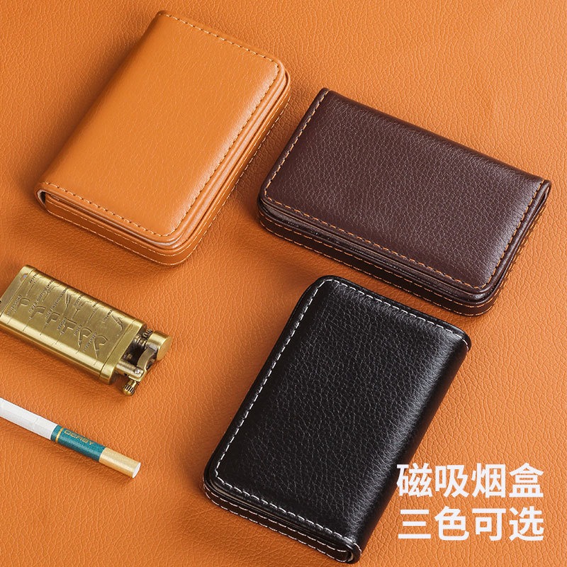 Men Accessories Box - Taşınabilir 8mm sigara kutusu PU deri