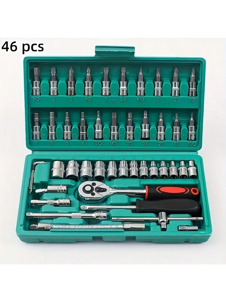 Men Accessories Box - 46 Parça 1/4 İnç Sürücülü Soket