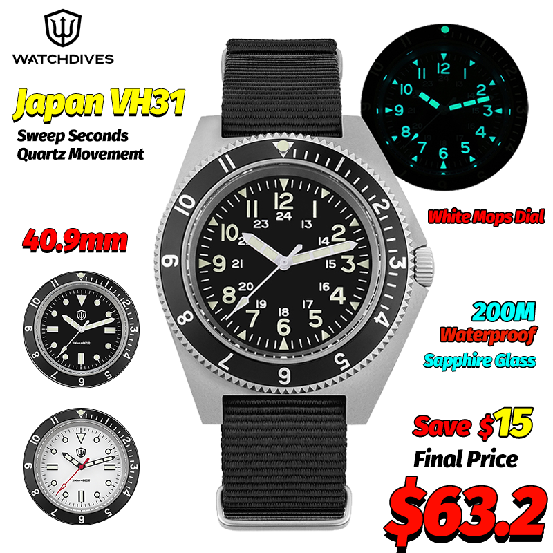 Men Accessories Jewellery - Watchdives WD1972 Kuvars İzle Safir Aydınlık