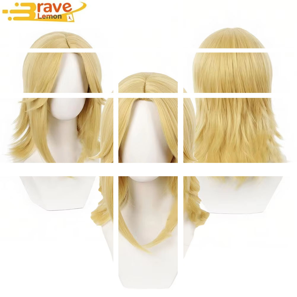Men Accessories Korea - Johnny Joestar Cosplay Peruk Isıya Dayanıklı