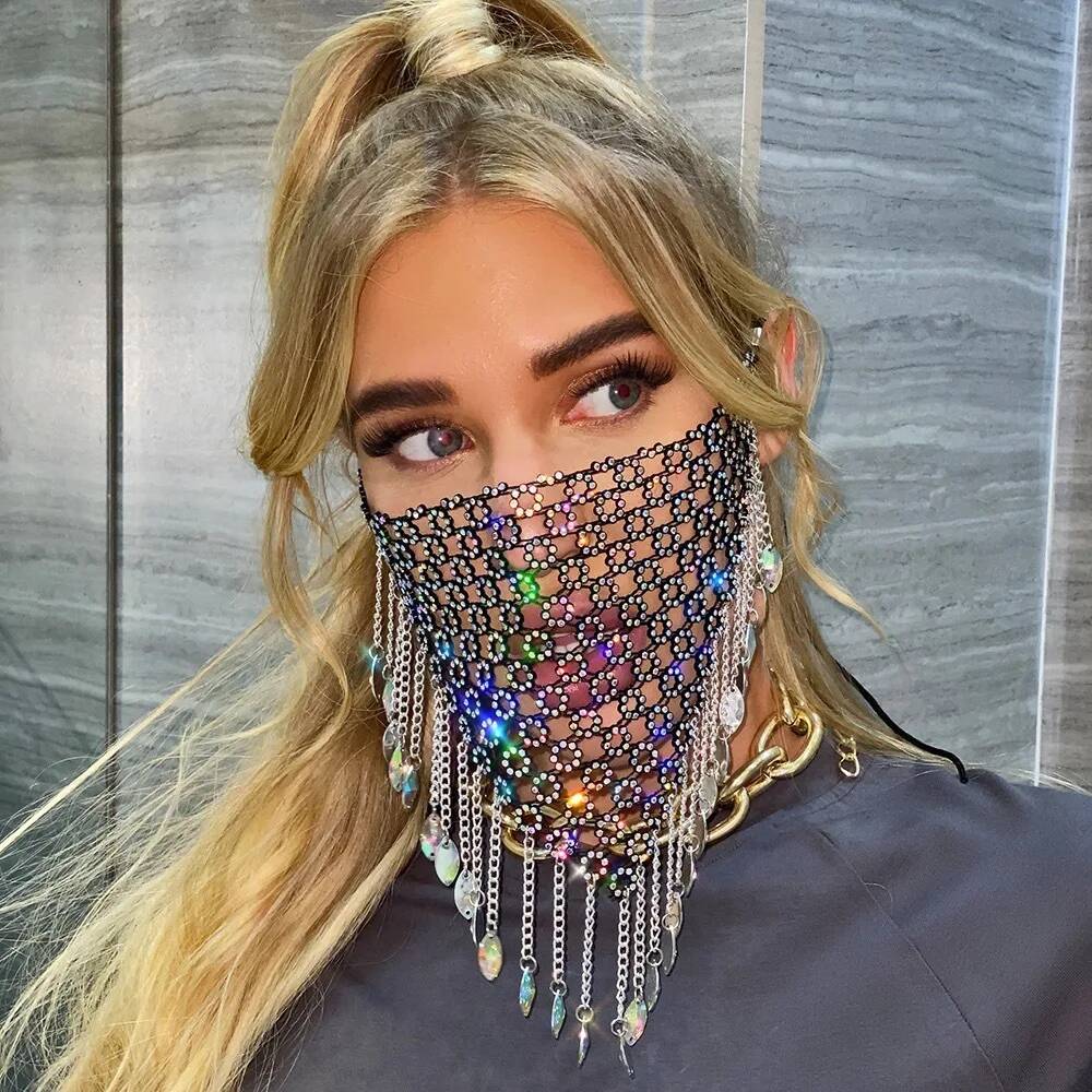 Men Accessories Chain - Kadınlar Yeni Püskül Peçe Maskeleri Şapkalar