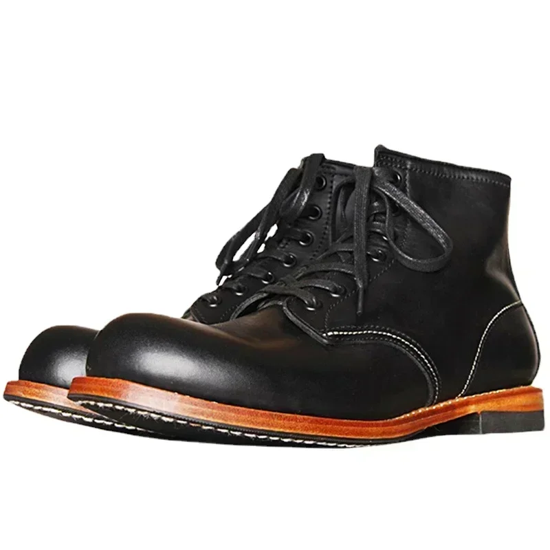 Men'S Accessories Leather - Vintage Erkekler Goodyear-Welted Hakiki Deri Çizmeler