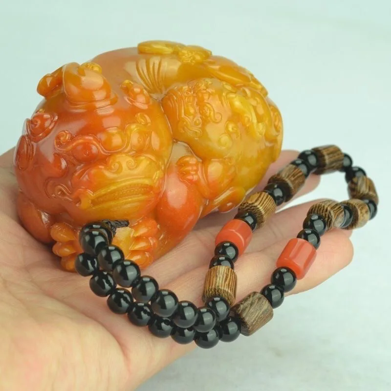 Men Accessories Chain - Doğal Huang Longyu Pixiu kolye kolye