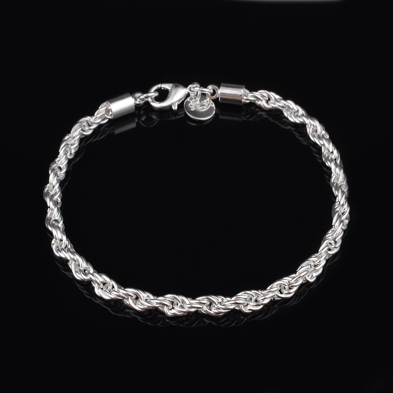 4MM Gümüş Kaplama Bükülmüş Hal - Men Accessories Singapore incelemesi ve fiyatı
