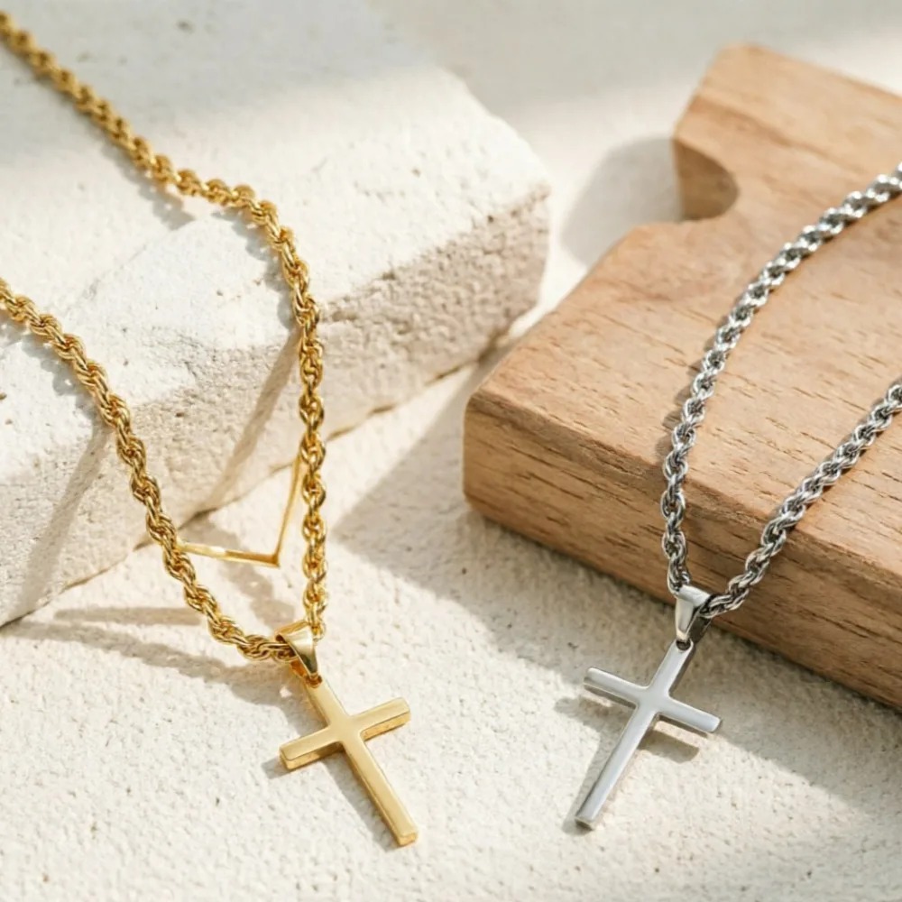 Yeni Moda Çapraz Kolye Kolye E - Men Accessories Singapore incelemesi ve fiyatı