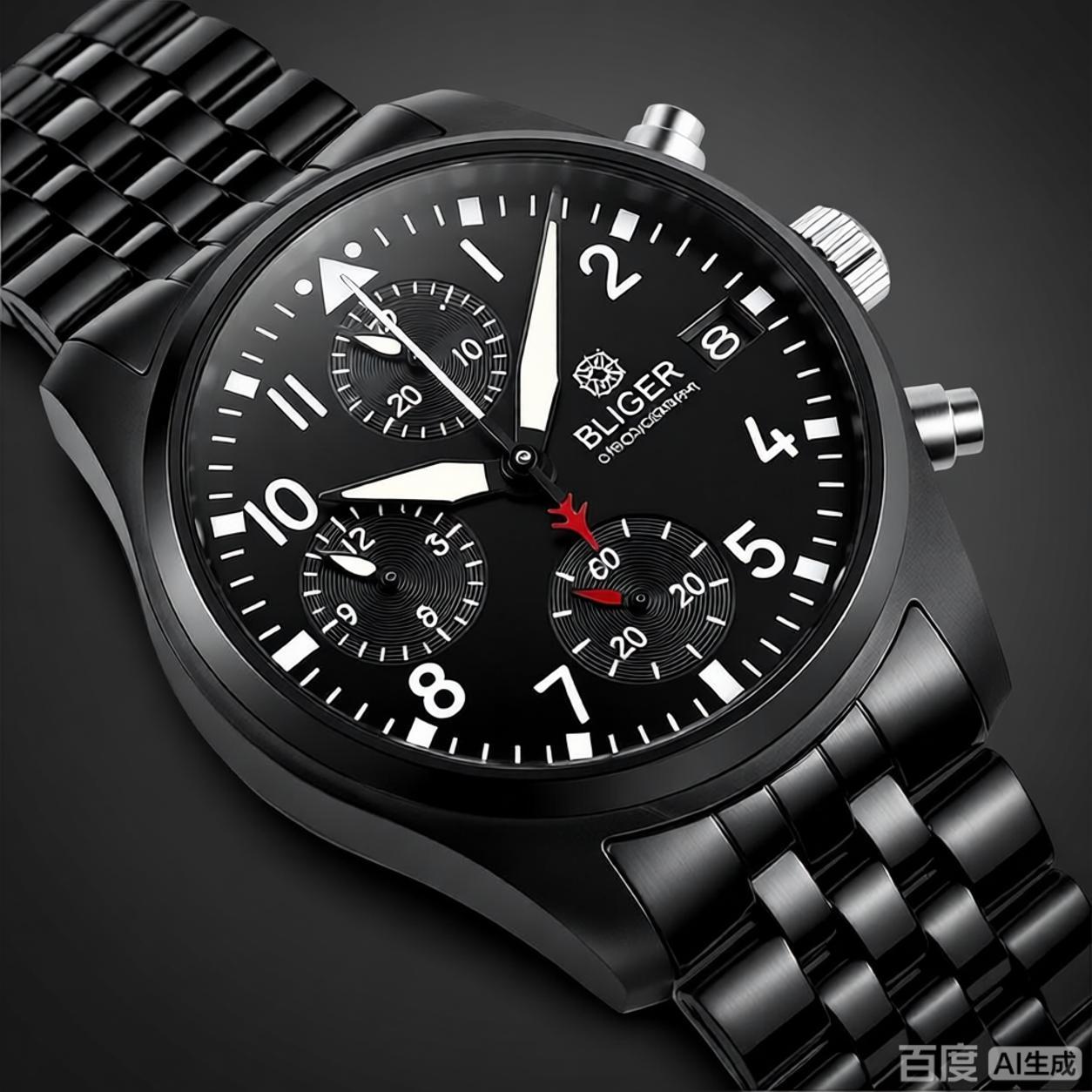 BLIGER Tam Siyah Fırçalanmış 3 - Men Accessories Jewellery incelemesi ve fiyatı