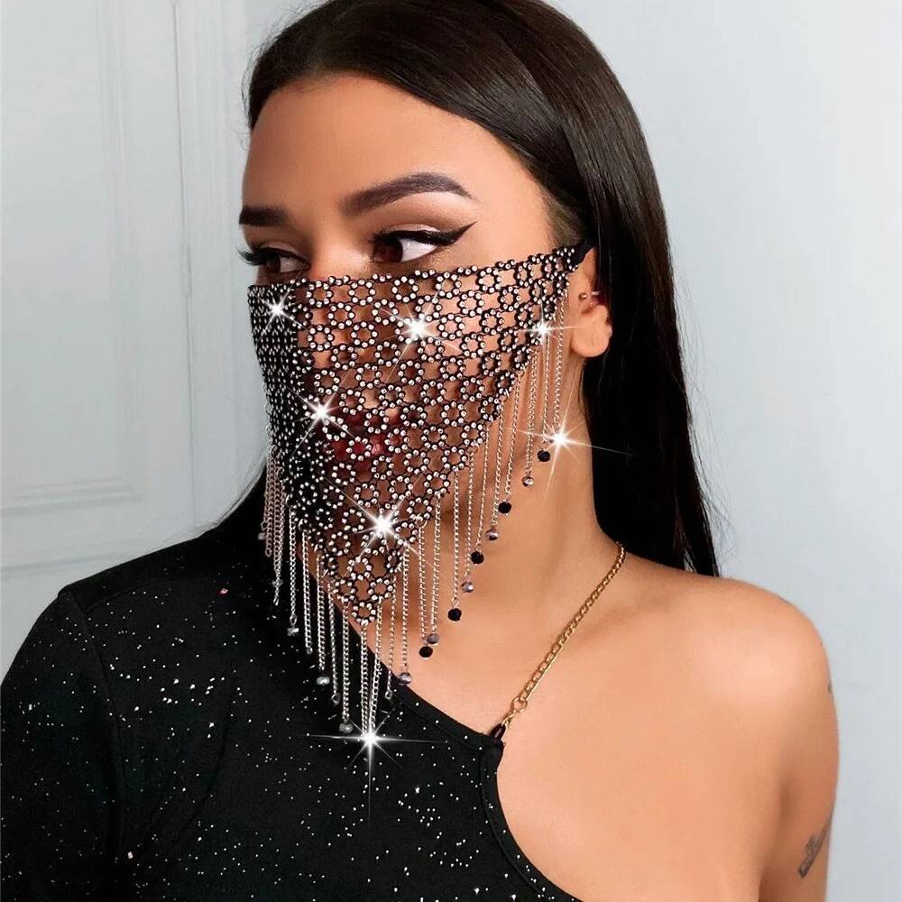 Kadınlar Yeni Püskül Peçe Mask - Men Accessories Chain incelemesi ve fiyatı