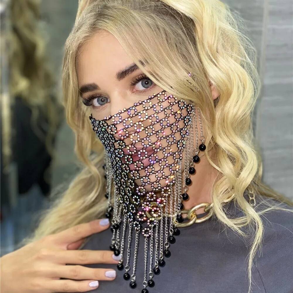 Kadınlar Yeni Püskül Peçe Mask - Men Accessories Chain incelemesi ve fiyatı