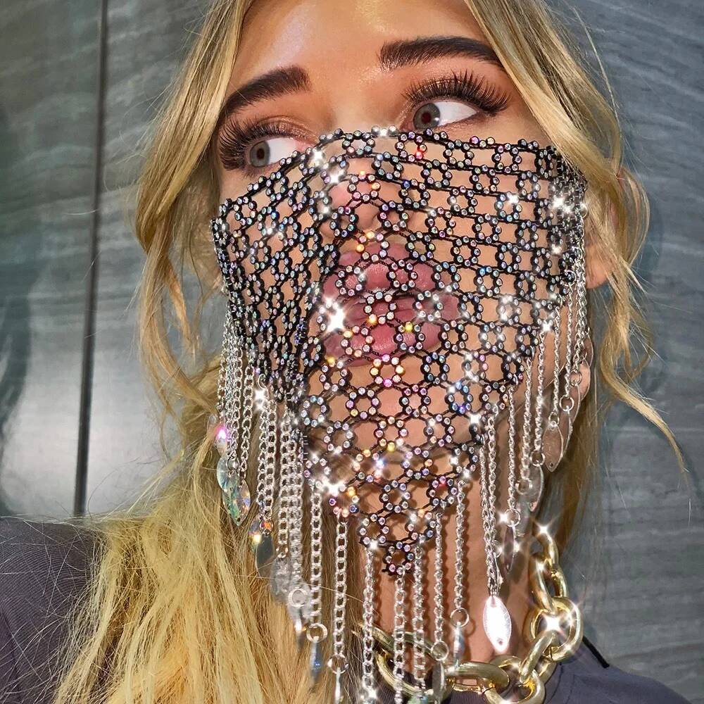 Kadınlar Yeni Püskül Peçe Mask - Men Accessories Chain incelemesi ve fiyatı